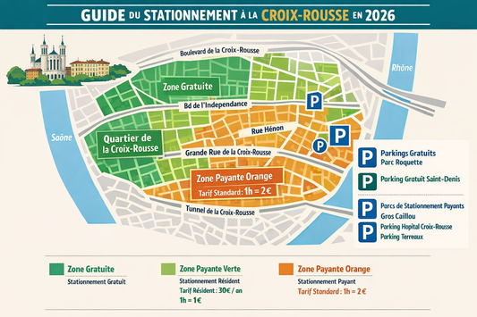 Guide top du stationnement gratuit et payant dans l'arrondissement Croix-Rousse à Lyon en 2026